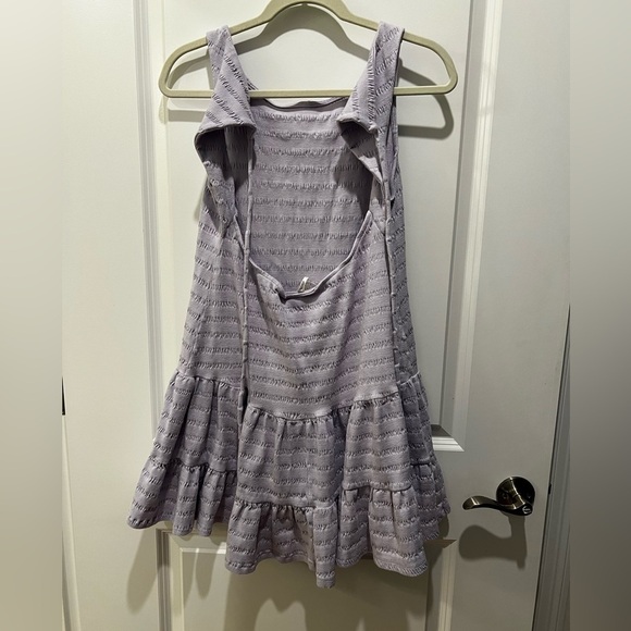 Anthropologie Women’s Flounced Open Back Lavender Mini Dress Size Small - Picture 6 of 13